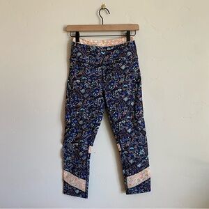 FREE PEOPLE Movement Navy Blue Lose Your Marbles Floral Active Mesh Leggings